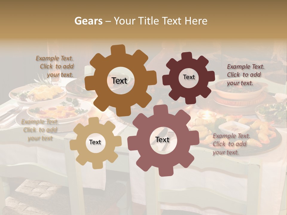 Table With Food In A Restaurant PowerPoint Template