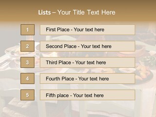 Table With Food In A Restaurant PowerPoint Template