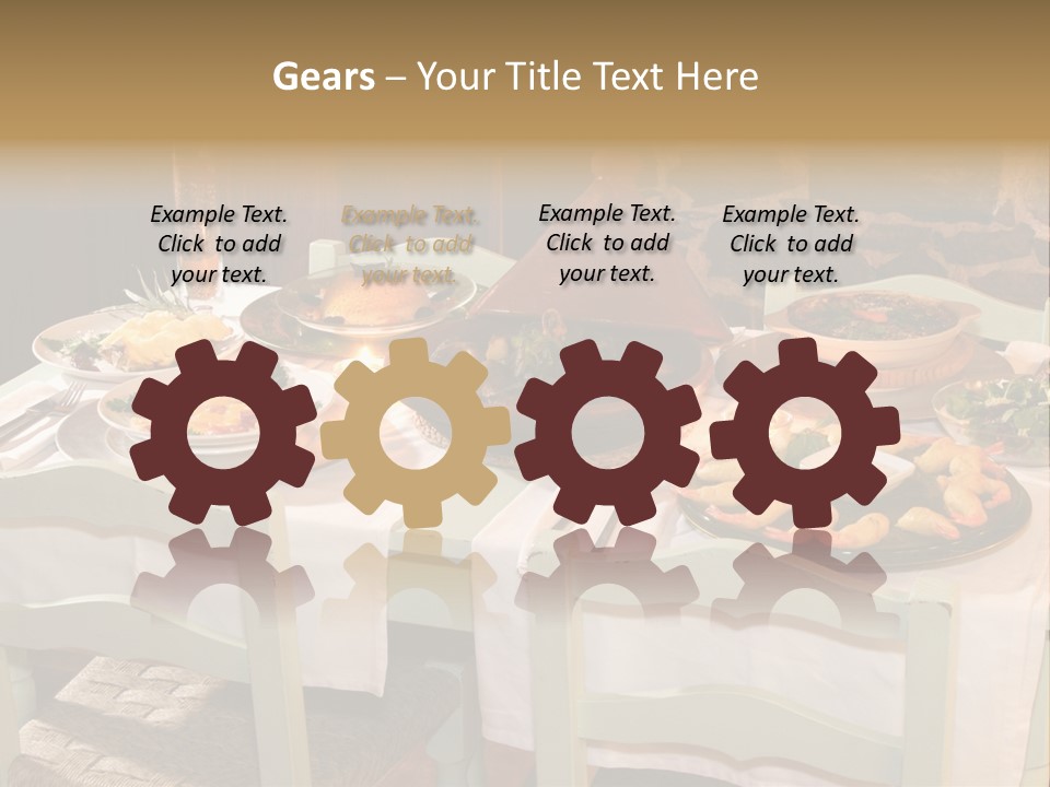 Table With Food In A Restaurant PowerPoint Template