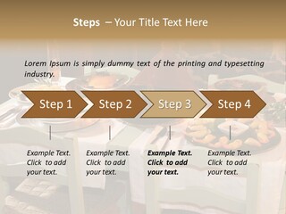 Table With Food In A Restaurant PowerPoint Template