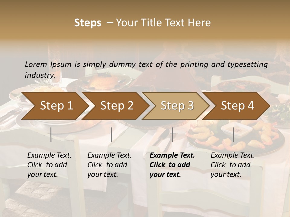 Table With Food In A Restaurant PowerPoint Template