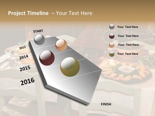 Table With Food In A Restaurant PowerPoint Template