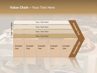 Table With Food In A Restaurant PowerPoint Template