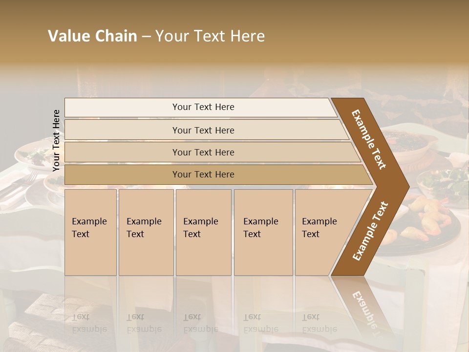 Table With Food In A Restaurant PowerPoint Template