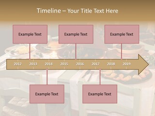 Table With Food In A Restaurant PowerPoint Template