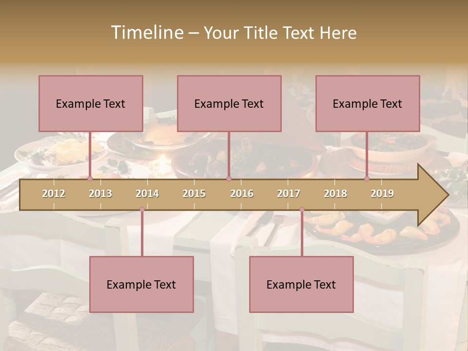 Table With Food In A Restaurant PowerPoint Template