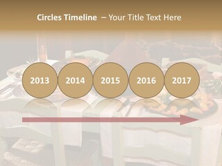 Table With Food In A Restaurant PowerPoint Template