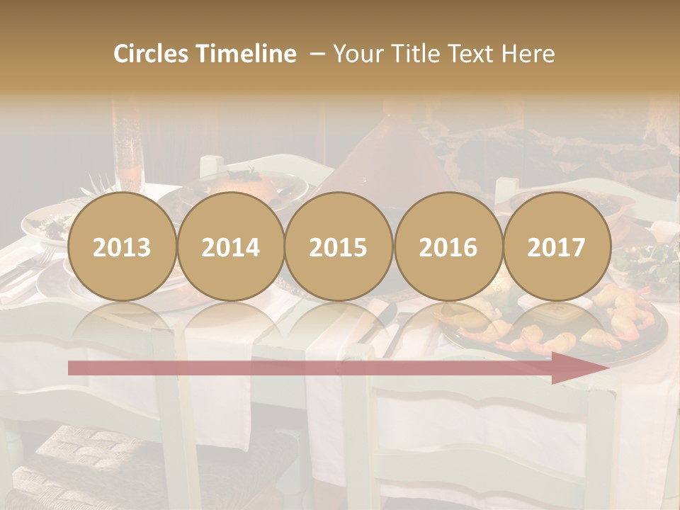 Table With Food In A Restaurant PowerPoint Template