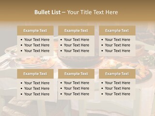 Table With Food In A Restaurant PowerPoint Template