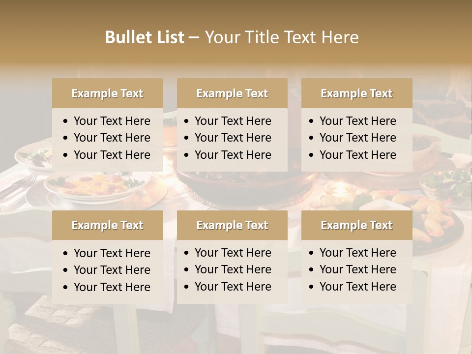 Table With Food In A Restaurant PowerPoint Template