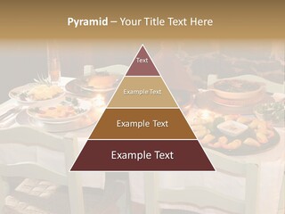 Table With Food In A Restaurant PowerPoint Template