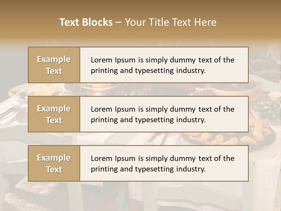Table With Food In A Restaurant PowerPoint Template