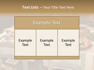 Table With Food In A Restaurant PowerPoint Template