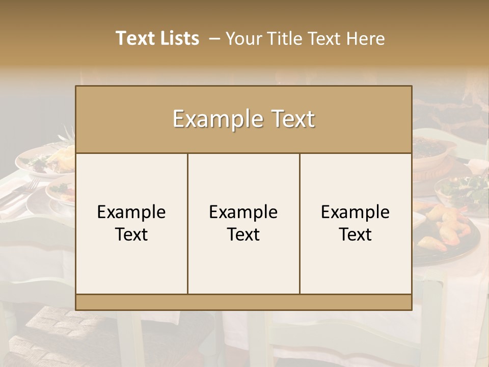 Table With Food In A Restaurant PowerPoint Template