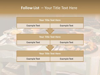 Table With Food In A Restaurant PowerPoint Template