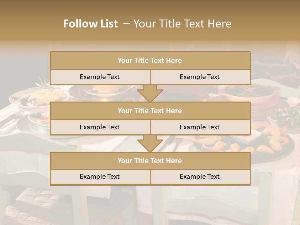 Table With Food In A Restaurant PowerPoint Template