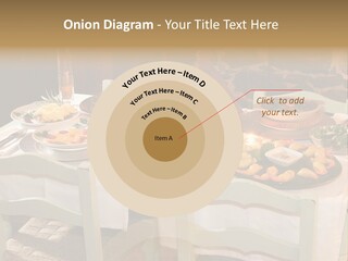 Table With Food In A Restaurant PowerPoint Template