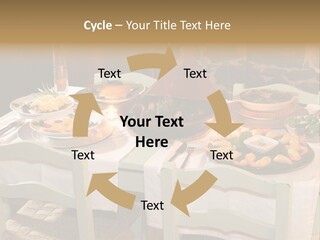 Table With Food In A Restaurant PowerPoint Template