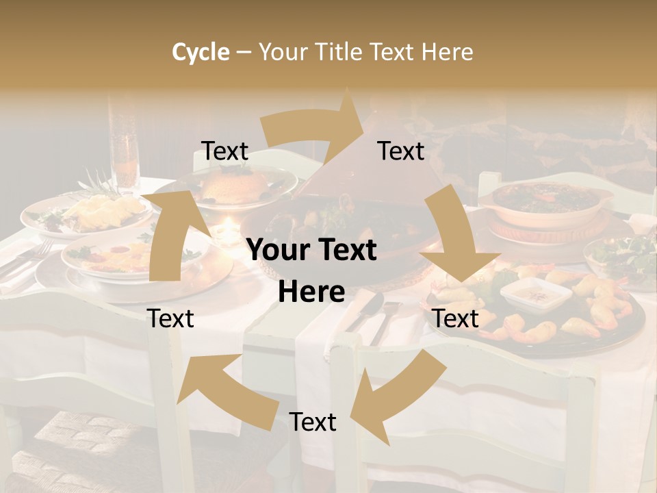 Table With Food In A Restaurant PowerPoint Template