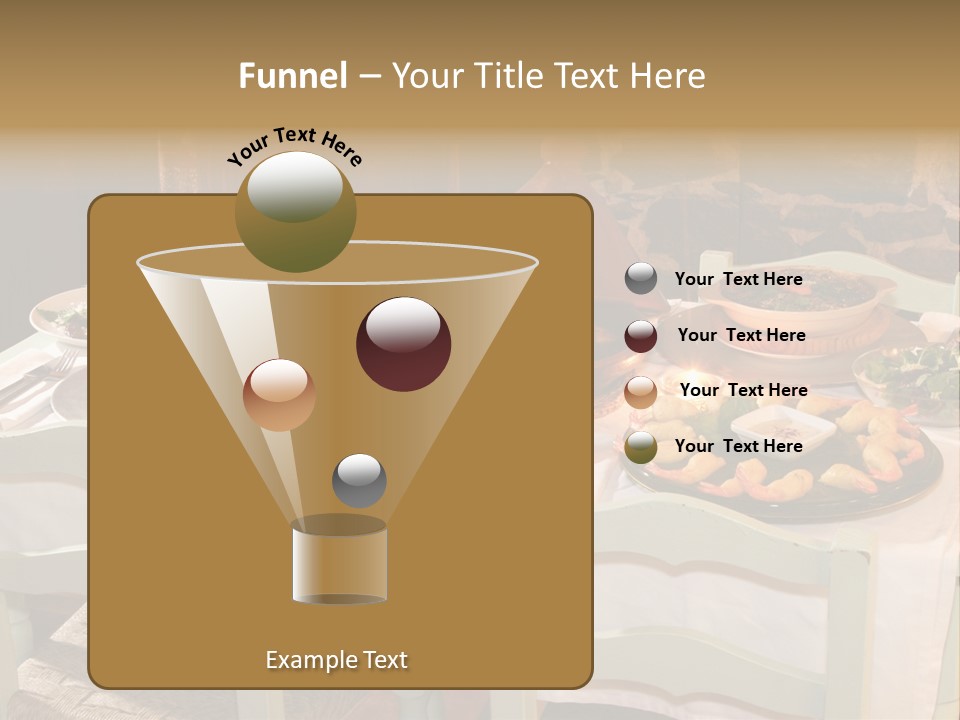 Table With Food In A Restaurant PowerPoint Template