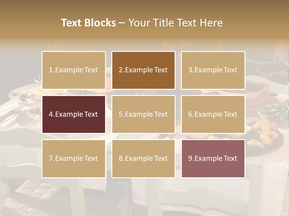 Table With Food In A Restaurant PowerPoint Template