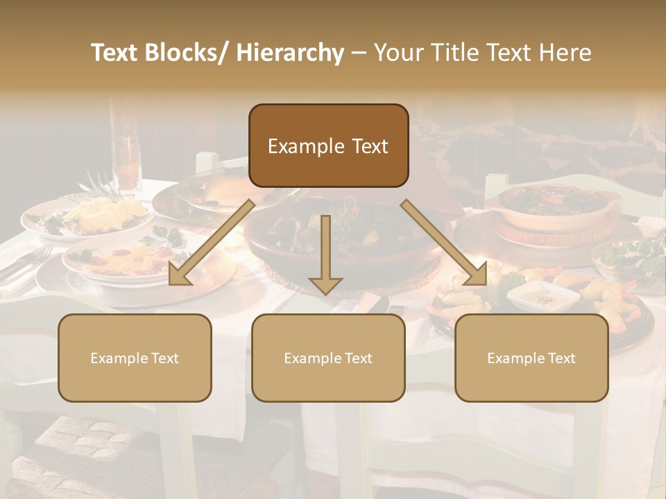 Table With Food In A Restaurant PowerPoint Template