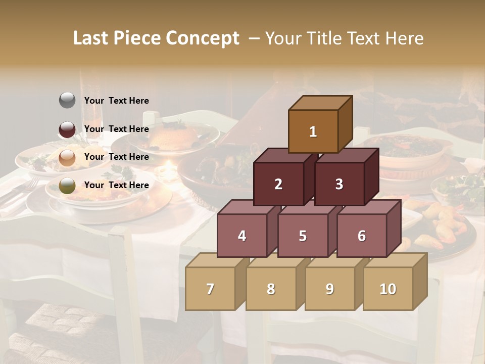 Table With Food In A Restaurant PowerPoint Template