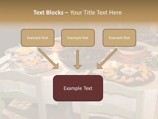 Table With Food In A Restaurant PowerPoint Template