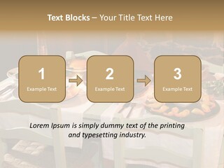 Table With Food In A Restaurant PowerPoint Template