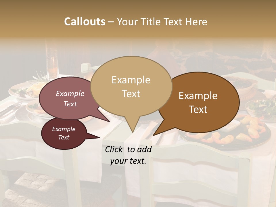 Table With Food In A Restaurant PowerPoint Template