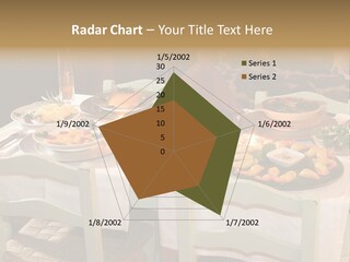 Table With Food In A Restaurant PowerPoint Template