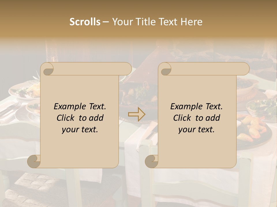 Table With Food In A Restaurant PowerPoint Template