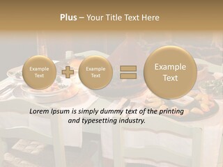 Table With Food In A Restaurant PowerPoint Template