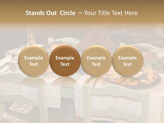 Table With Food In A Restaurant PowerPoint Template