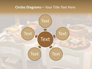 Table With Food In A Restaurant PowerPoint Template