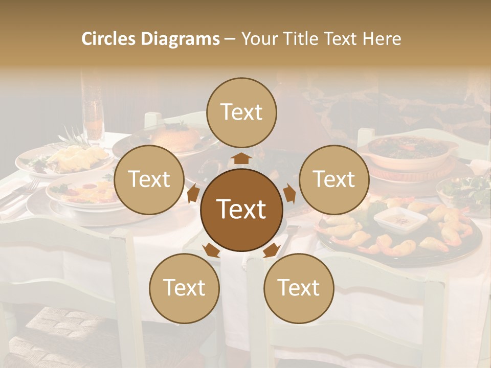 Table With Food In A Restaurant PowerPoint Template