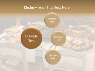 Table With Food In A Restaurant PowerPoint Template