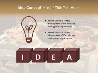 Table With Food In A Restaurant PowerPoint Template
