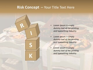 Table With Food In A Restaurant PowerPoint Template