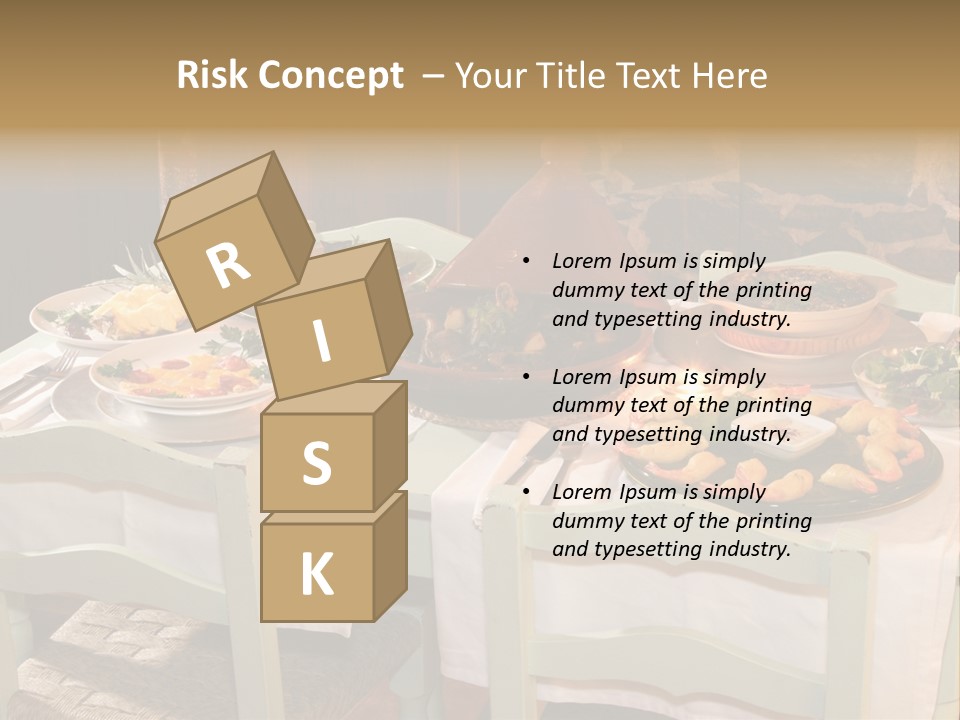 Table With Food In A Restaurant PowerPoint Template