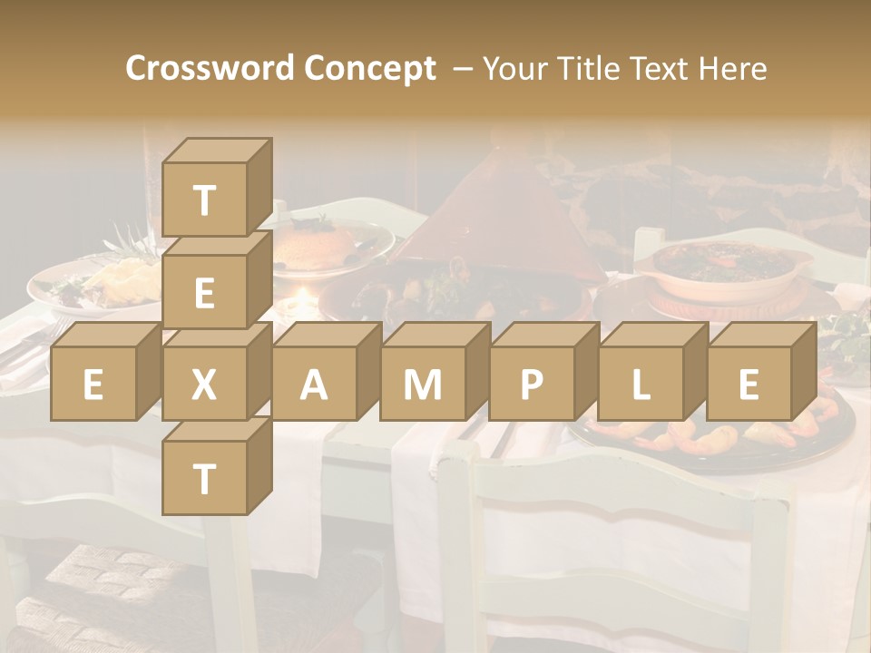 Table With Food In A Restaurant PowerPoint Template