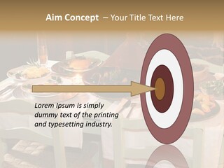 Table With Food In A Restaurant PowerPoint Template