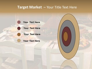 Table With Food In A Restaurant PowerPoint Template