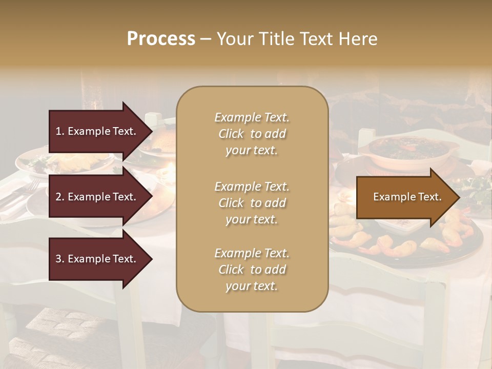 Table With Food In A Restaurant PowerPoint Template