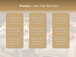 Table With Food In A Restaurant PowerPoint Template