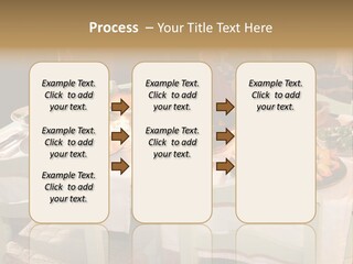 Table With Food In A Restaurant PowerPoint Template