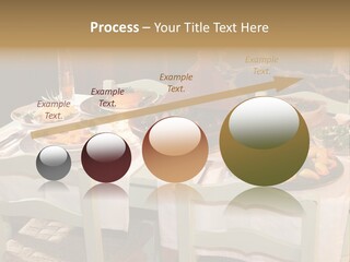 Table With Food In A Restaurant PowerPoint Template