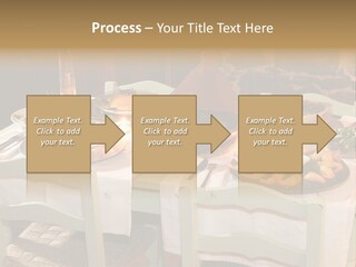 Table With Food In A Restaurant PowerPoint Template