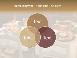 Table With Food In A Restaurant PowerPoint Template