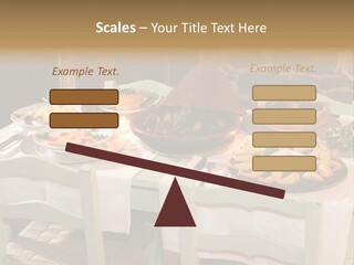 Table With Food In A Restaurant PowerPoint Template